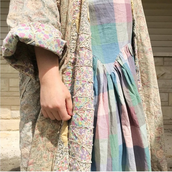 Rujuta Sheth medium dress plaid pink blue - Picture 8 of 9